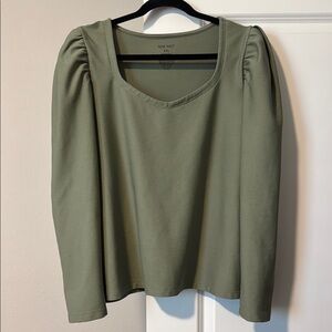 Nine West Green Puff Sleeve Blouse XXL